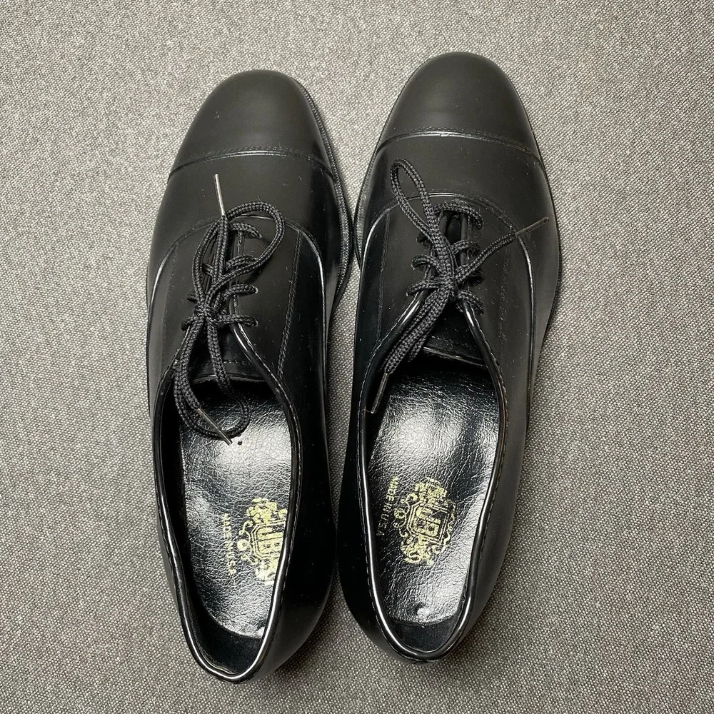 Vintage JB Cap Toe Derby Dress Shoe 8.5W Black USA
